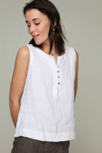 Μπλούζα λινό με κουμπιά (ln-008)